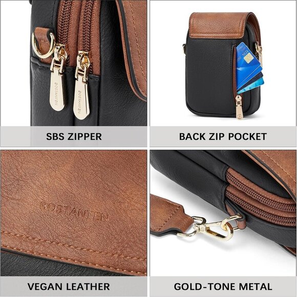 Small Crossbody Bags for Women Cell Phone Purse Leather Wallet Handbags with Car - Picture 5 of 6